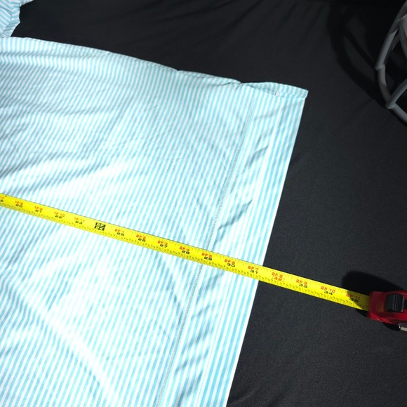 FootJoy Golf Polo Shirt Mens Medium Blue Striped Loxahatchee Club Turtle Logo - Picture 3 of 12